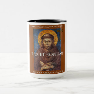 Taza de café franciscana del Pax y de Bonum