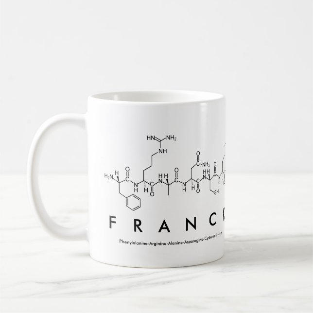 Taza De Café Franck peptide name mug (Izquierda)