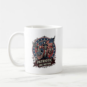 Taza De Café Frankenstein Patriótico Brutal Horror Monstruo Lib