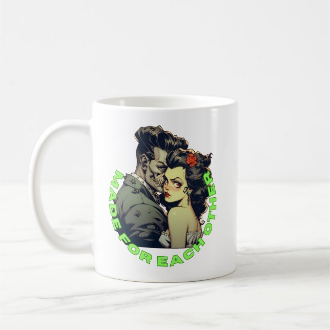 Taza De Café Frankenstein y el tazón de café del Boda de la nov (Izquierda)