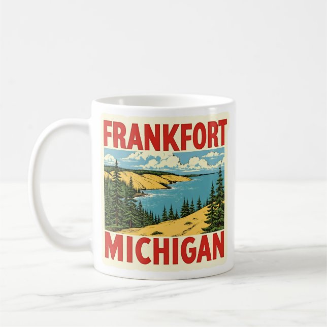 Taza De Café Frankfort Michigan Vintage (Izquierda)