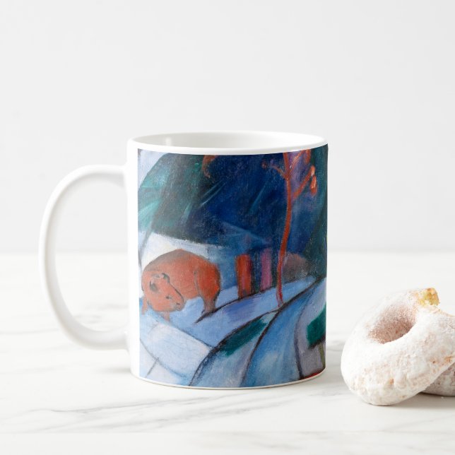 Taza De Café Franz Marc Bison en invierno (bisonte rojo) (Con donut)