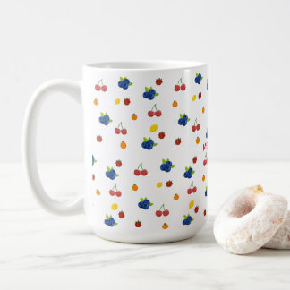 Taza De Café Frasco de dulces con patrón de bayas y cerezas Kaw