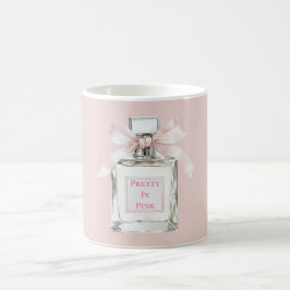 Taza De Café Frasco de perfume con lazo sonrosado Pretty in Pin