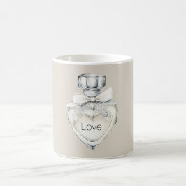 Taza De Café Frasco de perfume de corazón de lazo de crema