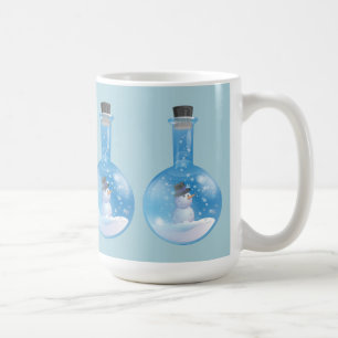Taza De Café Frasco del snowglobe del muñeco de nieve