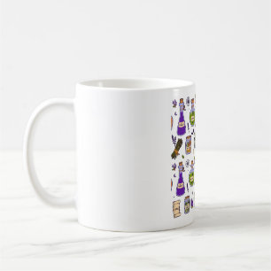 Taza De Café Frascos de pociones de la botica de brujas patrón 
