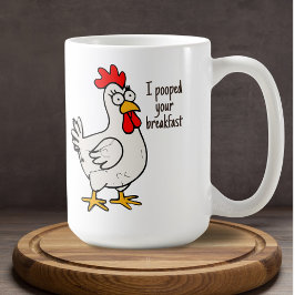 Taza De Café Frase del desayuno sarcástico gracioso de pollo id