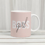 Taza De Café Frase del jefe del Chica rosado Pastel moderno<br><div class="desc">Frase del jefe del Chica rosado Pastel moderno</div>