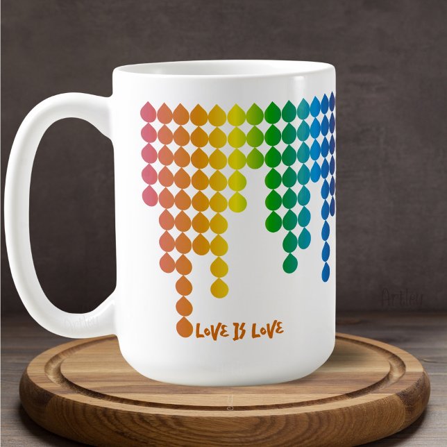 Taza De Café Frase del Orgullo Mínimo del Patrón Arcoiris Fade  (Subido por el creador)