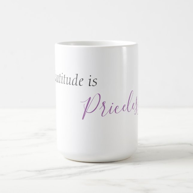 Taza De Café frase "Gratitud no tiene precio" Coffee Mug (Centro)