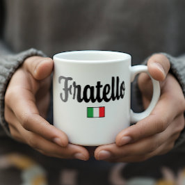 Taza De Café Fratello Italian Flag Mug - Italian Brother Gift