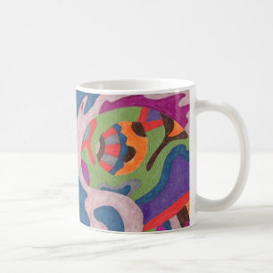 Taza De Café Fred el gusano cósmico, Abstract Art Mug