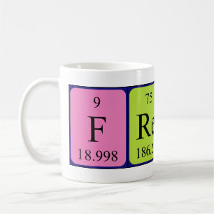 Taza De Café Freddy nombre de tabla periódica mug