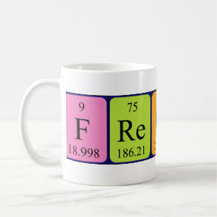 Taza De Café Freddy nombre de tabla periódica mug