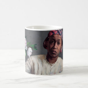 Taza De Café Frederic Bazille - Mujer joven con peonías