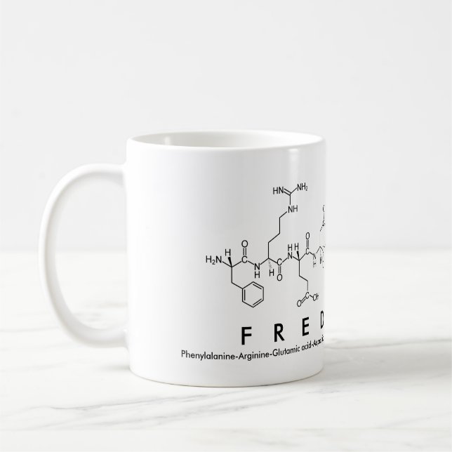 Taza De Café Frederike peptide name mug (Izquierda)