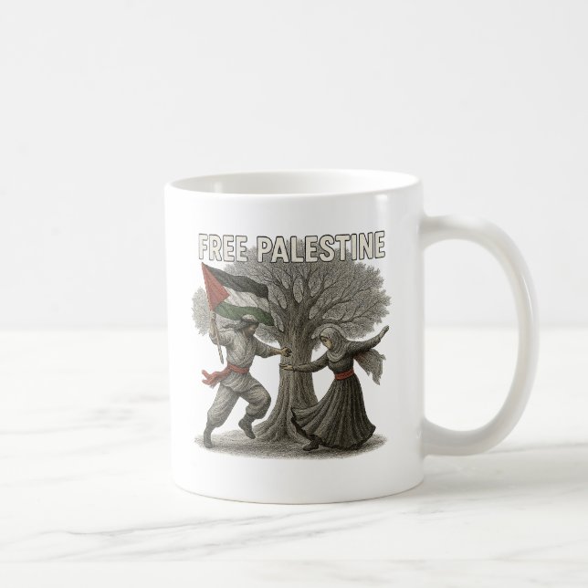 Taza De Café Free Palestine Mug – Roots of Resistance (Derecha)