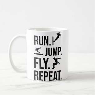 Taza De Café Free Runner Run Jump Fly Repeat Parkour