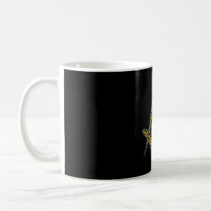 Taza De Café Freemason (negro y oro)