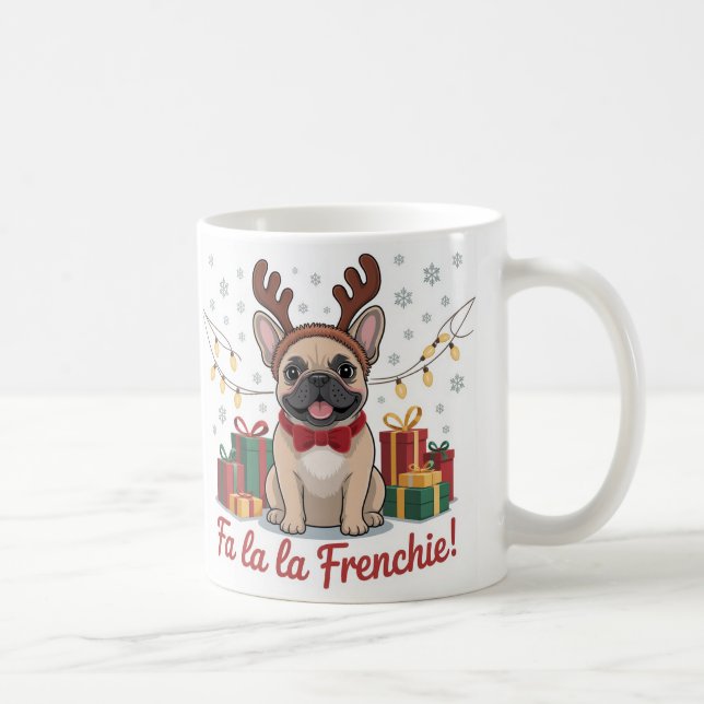 Taza De Café French Bulldog Christmas Mug – Fa La La Frenchie  (Derecha)