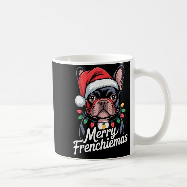 Taza De Café French Bulldog Merry Frenchiemas Santa Hat Christm (Derecha)