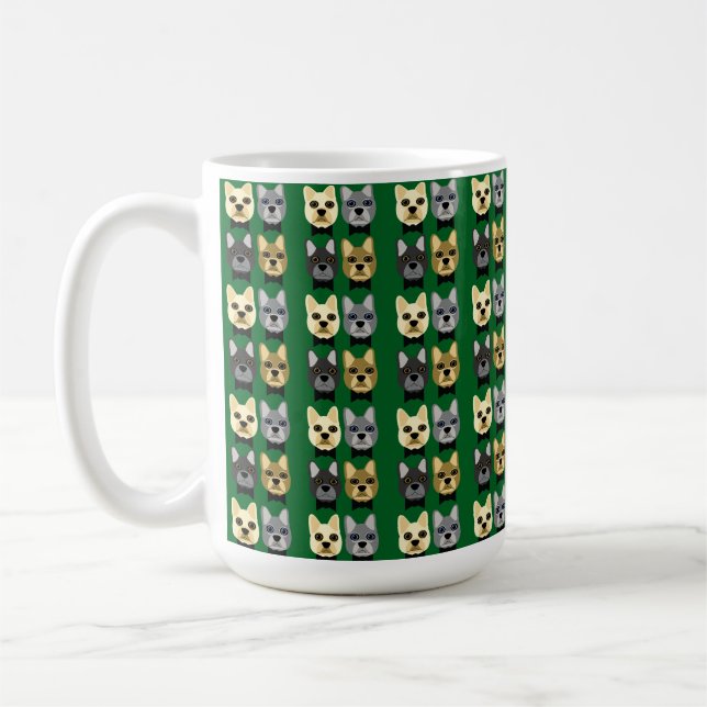 Taza De Café French Bulldogs Green (Izquierda)