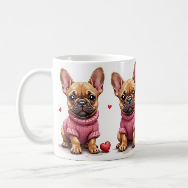 Taza De Café French Bulldogs Valentine's Day (Izquierda)