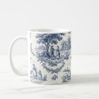 Taza De Café French Country - Blue & Cream Toile Countryside