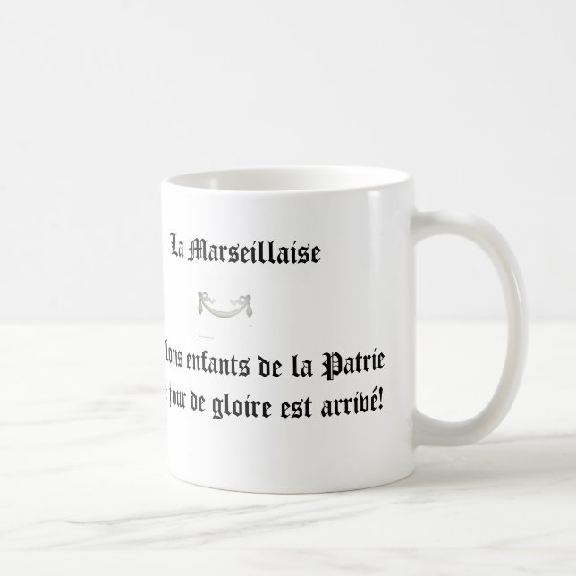 Taza De Café French Flag & National Anthem Title & Some Lyrics (Derecha)