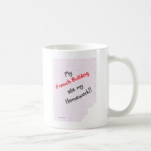 Taza De Café Frenchie Ate My Homework (Derecha)