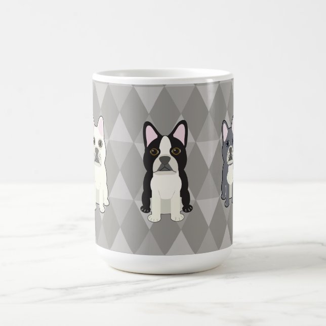 Taza De Café Frenchies Gray Diamonds (Centro)