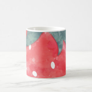 Taza De Café Fresa Adorable en Acuarela