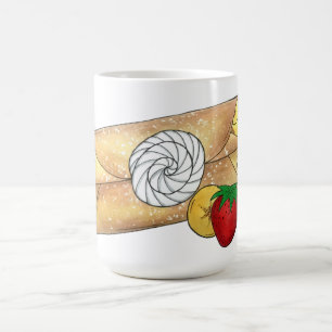 Taza De Café Fresa Banana Crepe Panqueque Comida Francesa