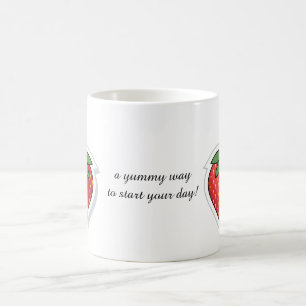 Taza De Café Fresa dulce rojo - frase de edición
