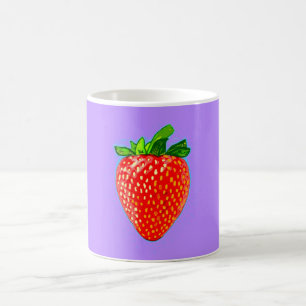 Taza De Café Fresa jugosa en el estilo de arte pop