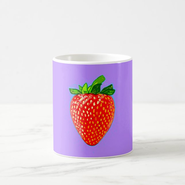 Taza De Café Fresa jugosa en el estilo de arte pop (Centro)