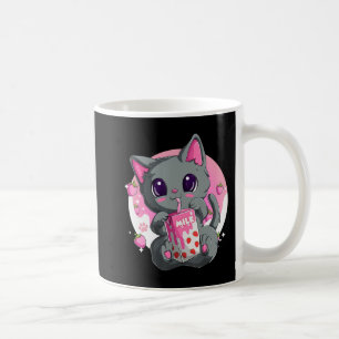 Taza De Café Fresa Leche Para Mujeres Chicas Kawaii Anime Cat