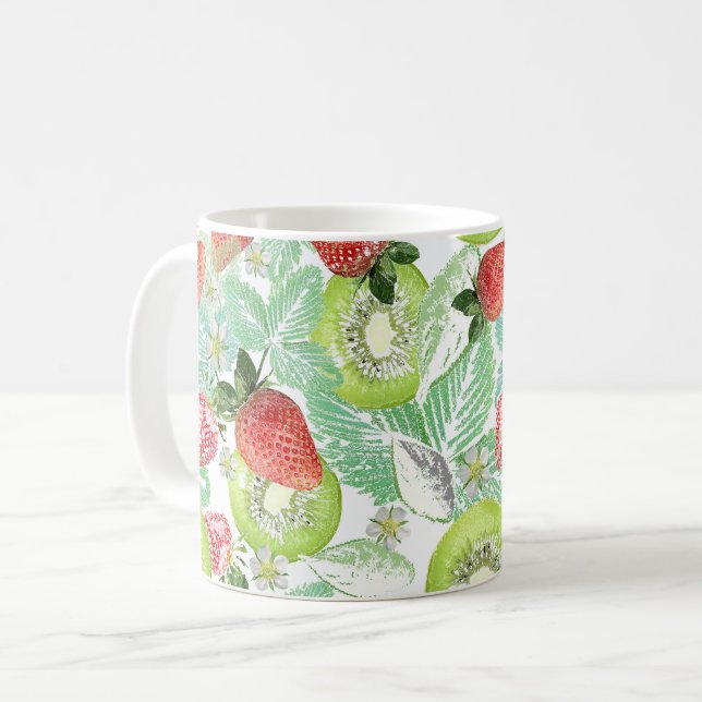 Taza De Café Fresa y kiwi. (Anverso izquierdo)