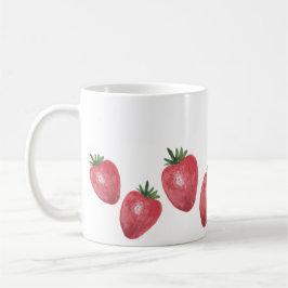 Taza De Café Fresas acuarela pintada a mano