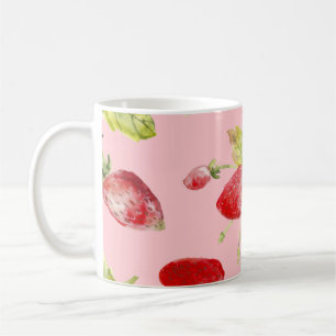Taza De Café Fresas acuáticas, sin costuras, con un patrón frut