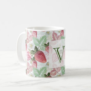 Taza De Café Fresas, bayas, rojas, frescas, maduras, dulces,