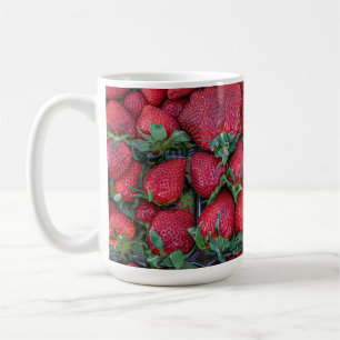 Taza De Café Fresas con hojas verdes