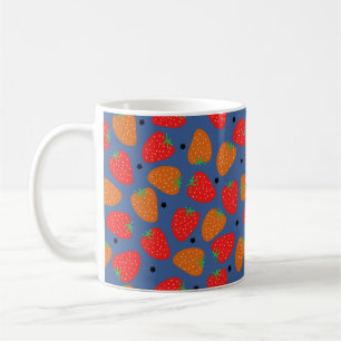 Taza De Café Fresas cortas en azul