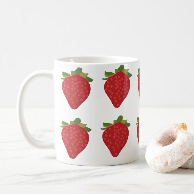 Taza De Café Fresas de fresa Berry Cute Frute Fresas (Con donut)