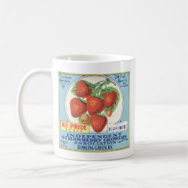 Taza De Café Fresas de Kentucky - etiqueta del cajón de la