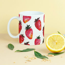 Taza De Café Fresas de verano rojas tiñendo la mano de Boho-Ilu