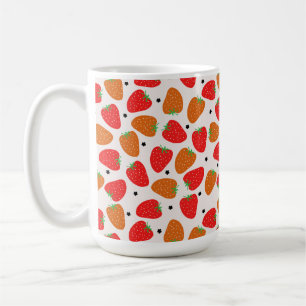 Taza De Café Fresas en blanco