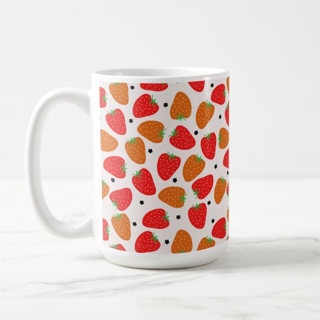 Taza De Café Fresas en blanco (Izquierda)