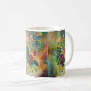 Taza De Café Fresas en una vid de verano por Alfred Fox